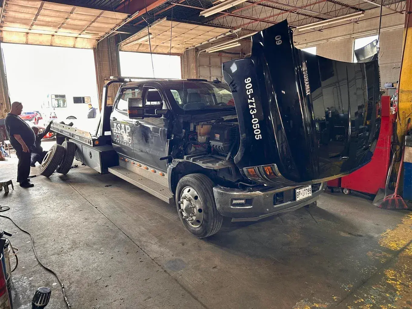 Diesel engine diagnostics on a commercial truck at D&A Mechanics